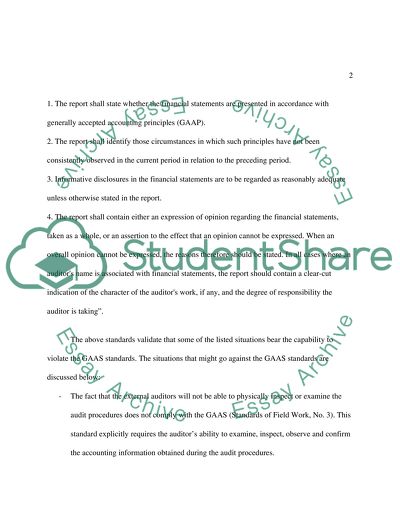 Generally Accepted Auditing Standards