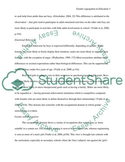 Gender Segregation in Education