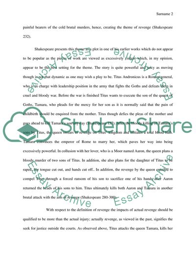 Revenge in the Contemporary Society