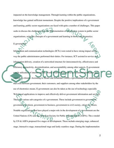 Information System in Public Sector Organizations