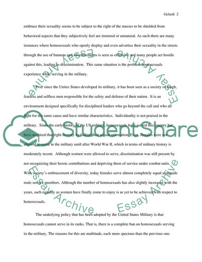 Homosexuals in the Military