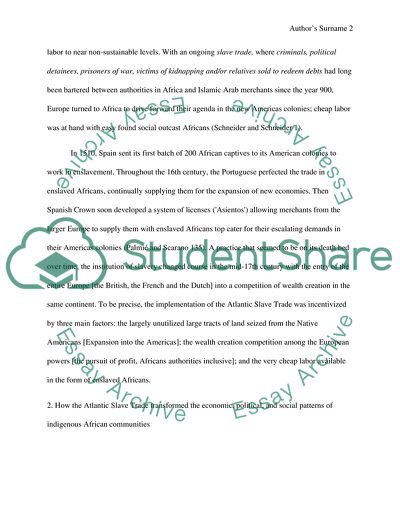 Implementation of the Atlantic Slave Trade