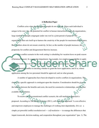 Conflict Managment/Self Mediation Applicaction