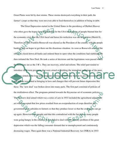 Evaluate the Approach of Franklin Roosevelt in Dealing With the Problems of the Great Depression