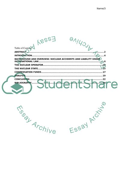 Liability for Payment of Damages Caused by Nuclear Accidents