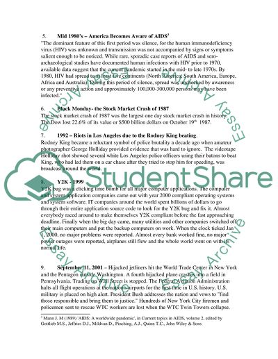 The ten most significant developments for the United States from 1945 to the present