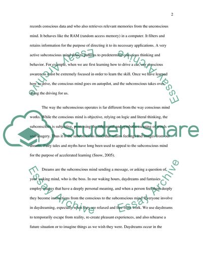 Conscious and subconscious information processing