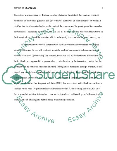 My Opinion about Distance Learning