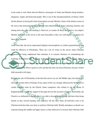 Report on Kingdom of Heaven ( movie review )