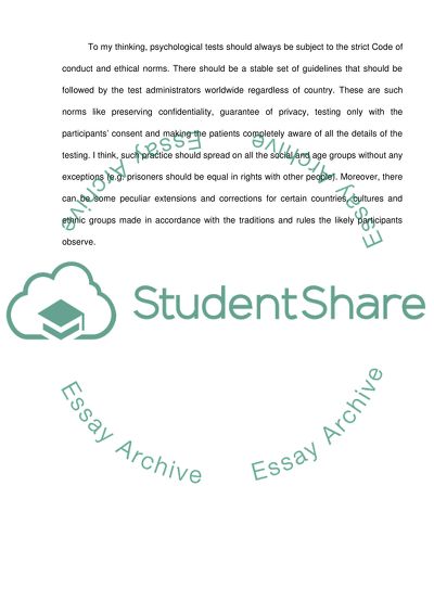 Ethical aspect in psychology