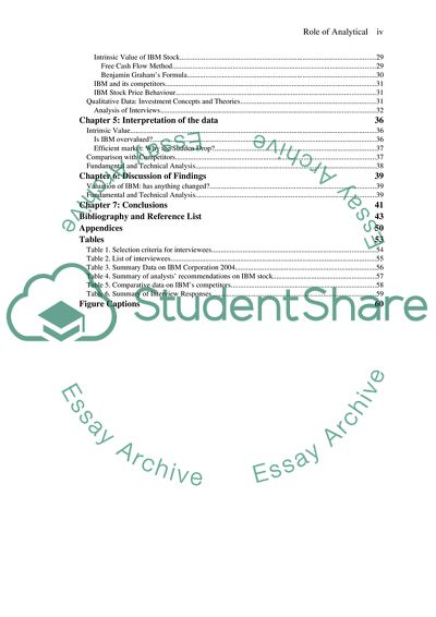 Role of Analytical Investment Strategies