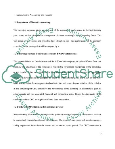 Introduction to Accounting and Finance