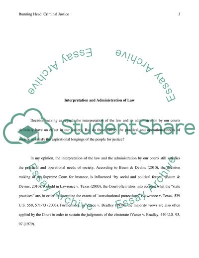 Interpretation and Administration of Law