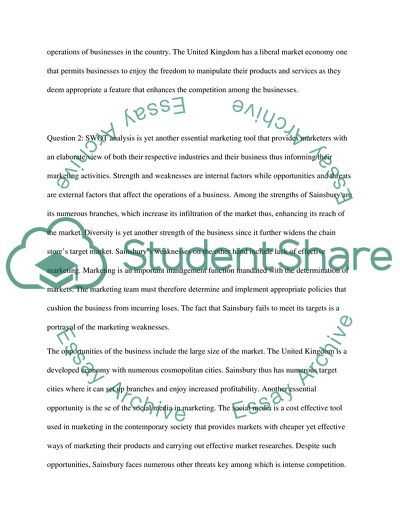 Marketing Strategies for Sainsbury