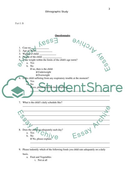 SURVEY BASED ON AN ETHNOGRAPHY DESIGN