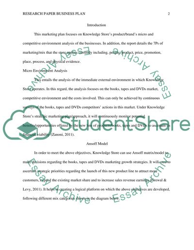 Marketing Plan of Knowledge Store