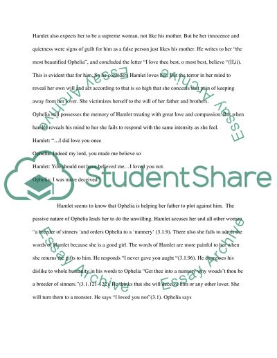 Ophelia, The silent Raconteur