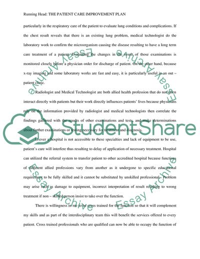 The Patient Care Improvement Plan