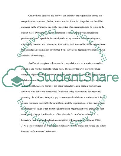 Understanding and Developing Organizational Culture