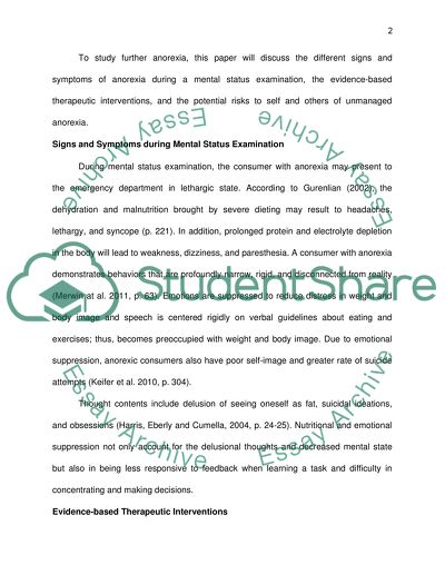 The Consumer with Diagnosis of Anorexia