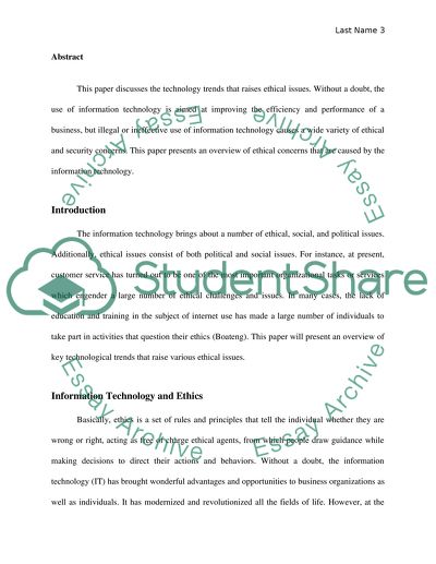 Key Technology Trends That Raise Ethical Issues