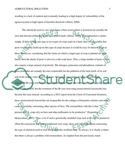 Agricultural pollution