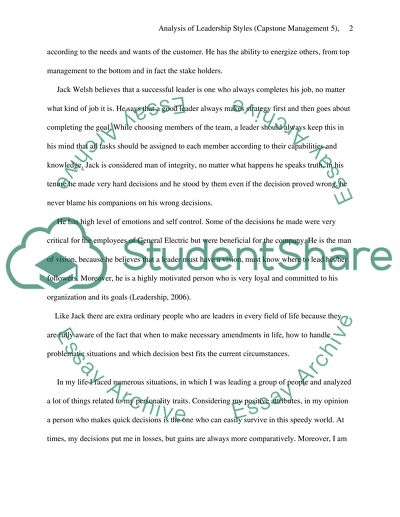 Capstone Management Analysis