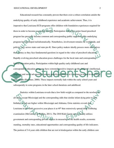Educational Development: Louisiana ECD Programs