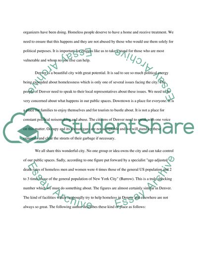 What Does Denver Needs to Do about the Homeless