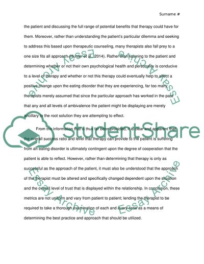 Discuss the notion of ambivalence in working with people with eating disorders: