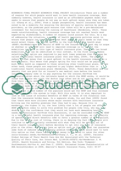 Economics Final Project