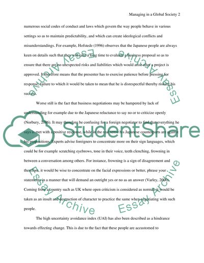 Managing in a Global Society