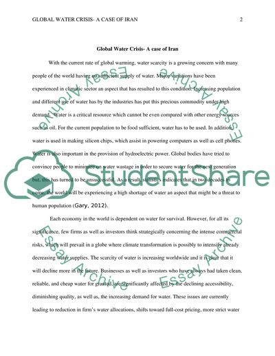 Global Water Scarcity and Iran