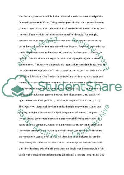 Classical Liberalism and Neo-liberalism