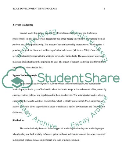 Servant Leadership in Nursing