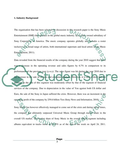 Corporate Strategy for the Sony Music Entertainment