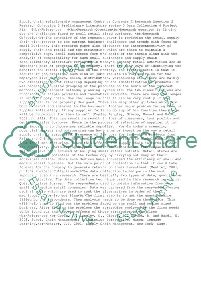 Supply chain relationship management