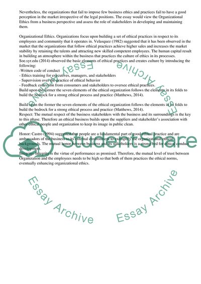 Organizational Ethics