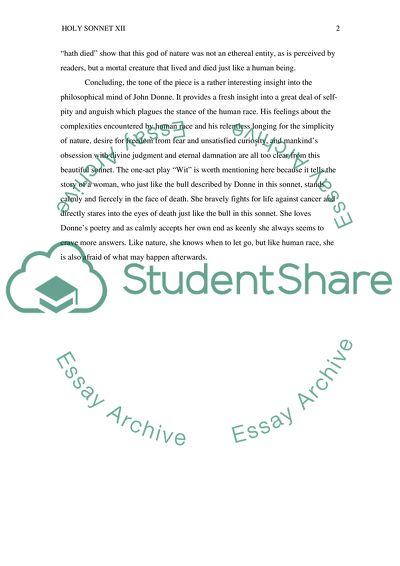 Why are we by all creatures waited on Holy Sonet Number 9 John Donne