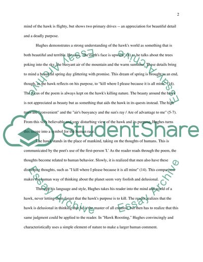 Ted Hughess Hawk Roosting