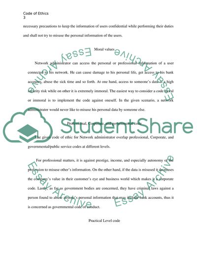 Code of Ethics paper