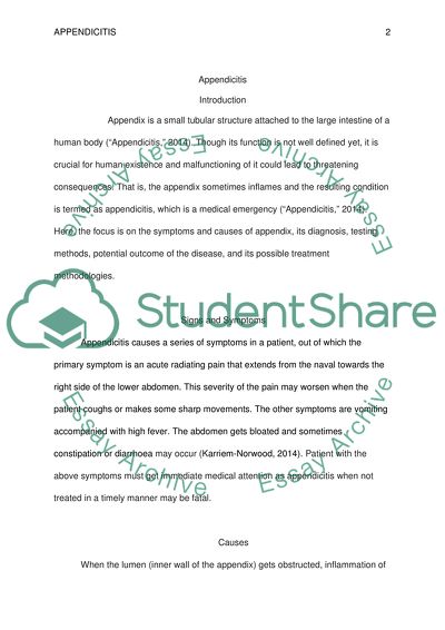 Appendicitis - Diagnosis and Testing