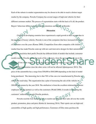 The Concept of Segmentation & Marketing Environment in Porsche Automobile