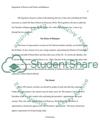 Separation of Powers and Checks and Balances