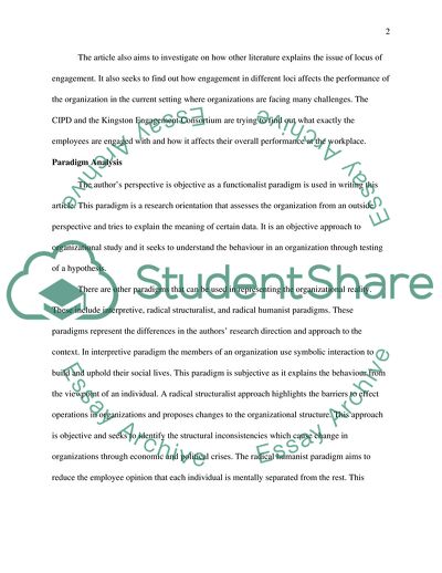 Locus of Engagement: Understanding What Employees Connect with at Work