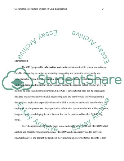 Geographic Information System on a civil engineering