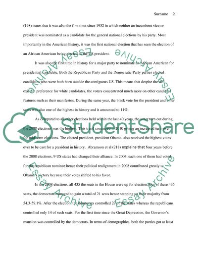 The Significance of the Election of 2008 in Light of the 2010 Elections