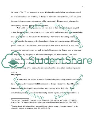 Private Finance Initiatives