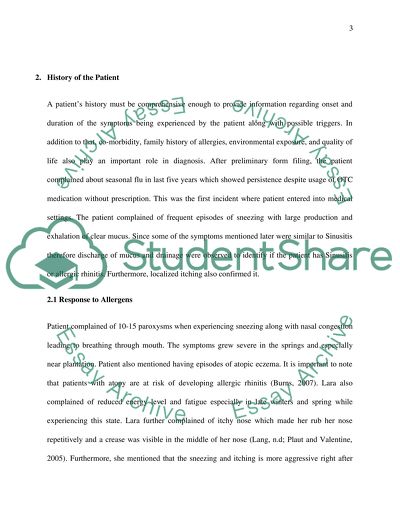 Management of a Patient with an Allergic Rhinitis