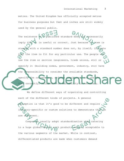 International Marketing paper